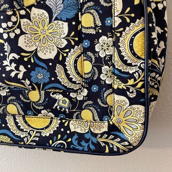 Vera Bradley Ella Blue Elephant Print Tote Bag 16x11 - Picture 4 of 16